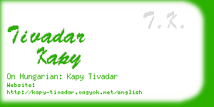 tivadar kapy business card